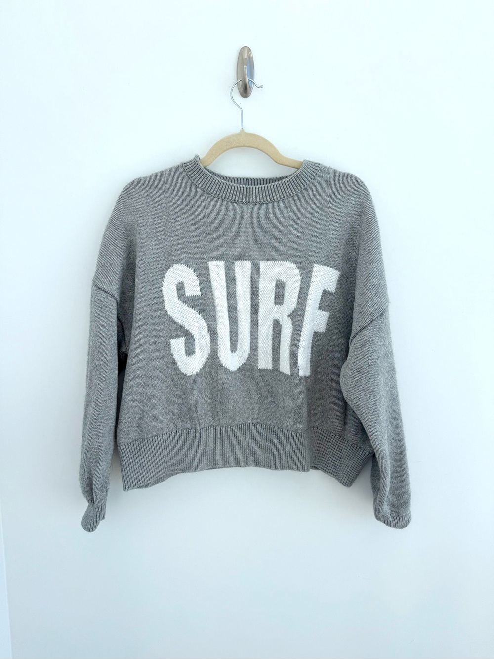 Electric & Rose Gray Knit 'SURF' Crewneck Sweater